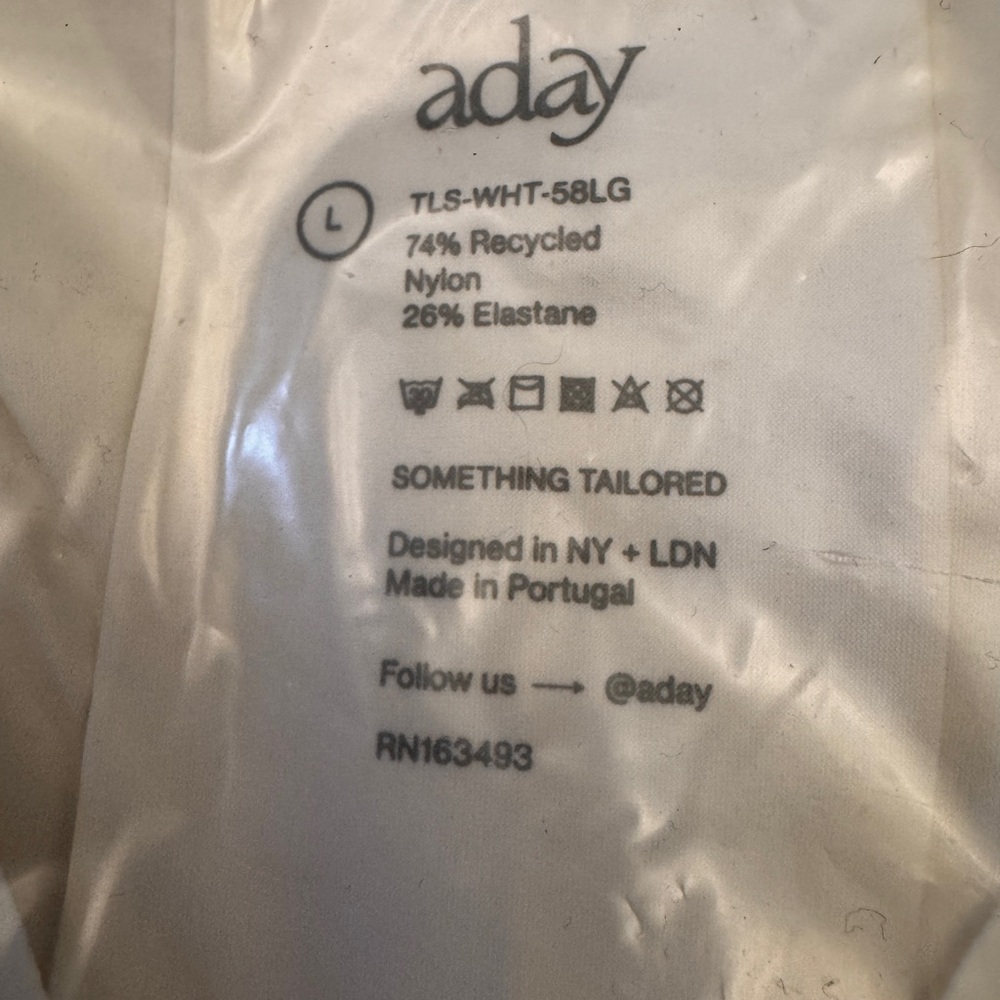 NWT ADAY Something Tailored V Neck Shirt white sz L Blouse sustainable - Picture 6 of 8